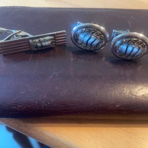 Cuff Links and Tie Clasp Set